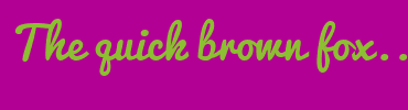Image with Font Color 8CBF31 and Background Color B30094